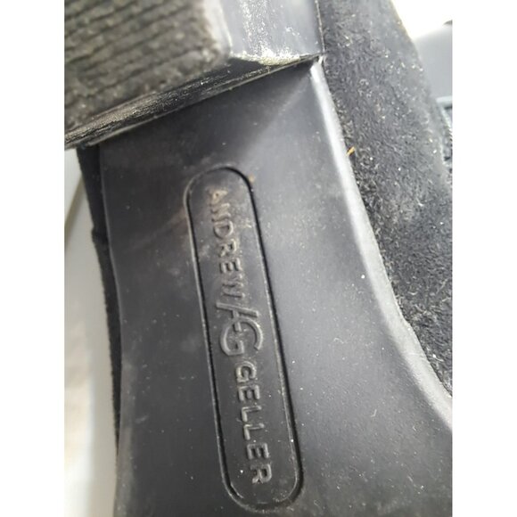 Andrew Geller Ginne Black Solid Suede Ankle Booties Side Zip Womens Size 9 M - Picture 7 of 10